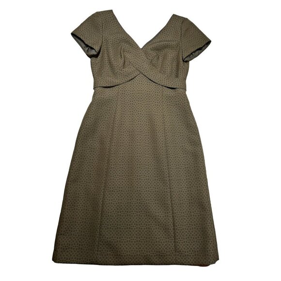 Isabella Demarco Dress Womens Size 2 Brown One Piece Patterned Short Sleeve Midi - Picture 1 of 10